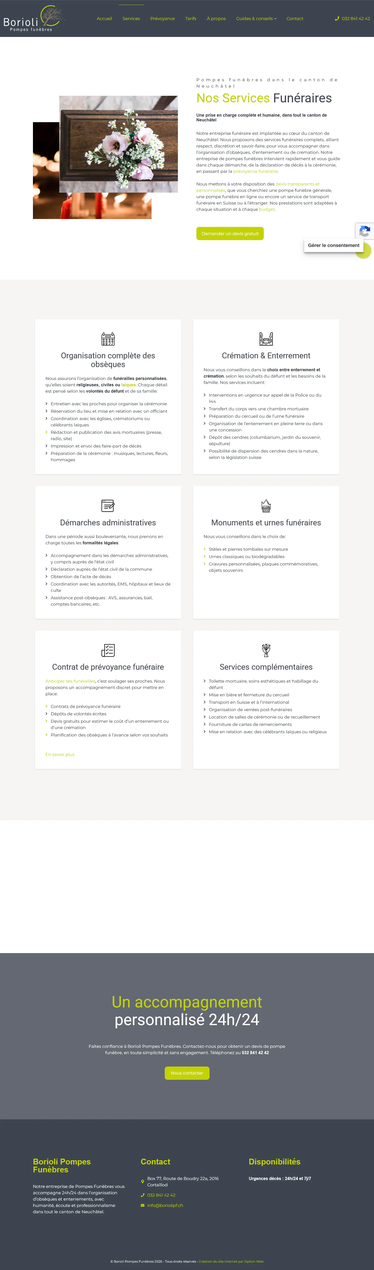 Capture du projet borioli pompes funebres
