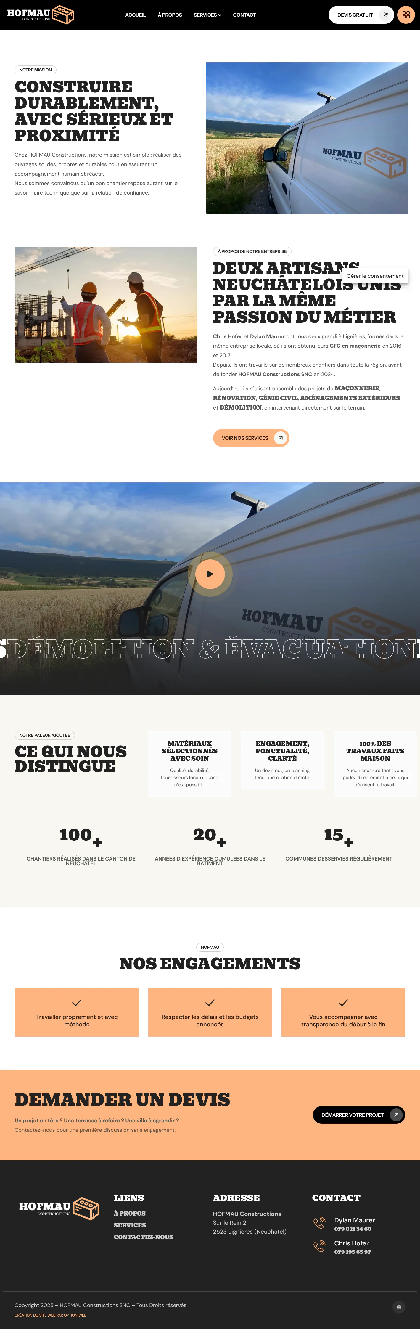 Capture du projet hofmau constructions