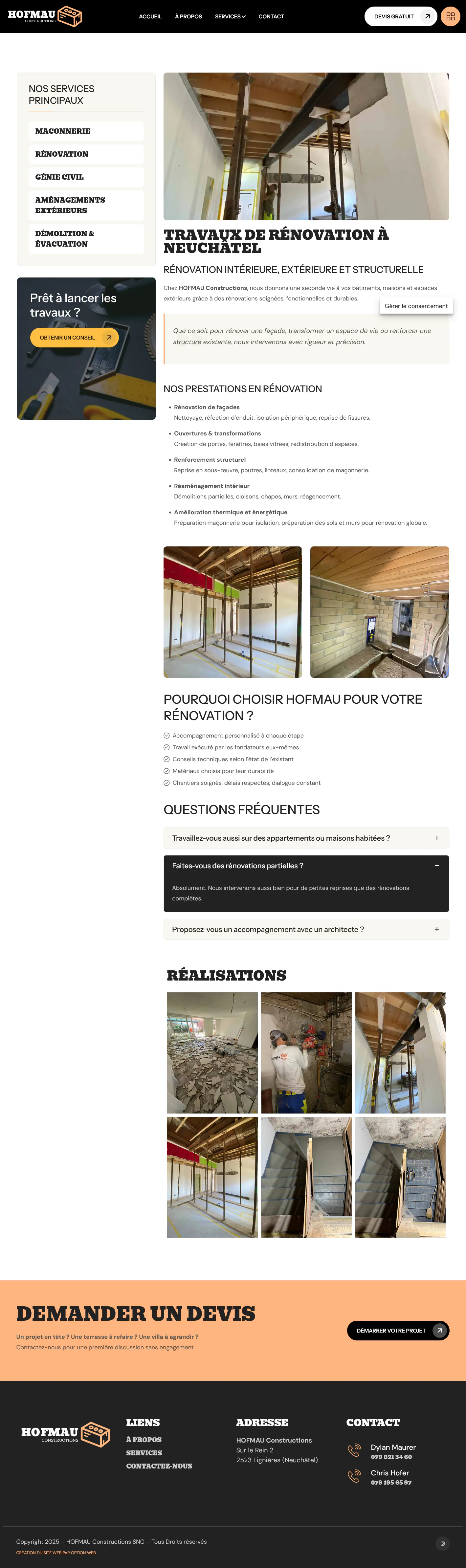 Capture du projet hofmau constructions
