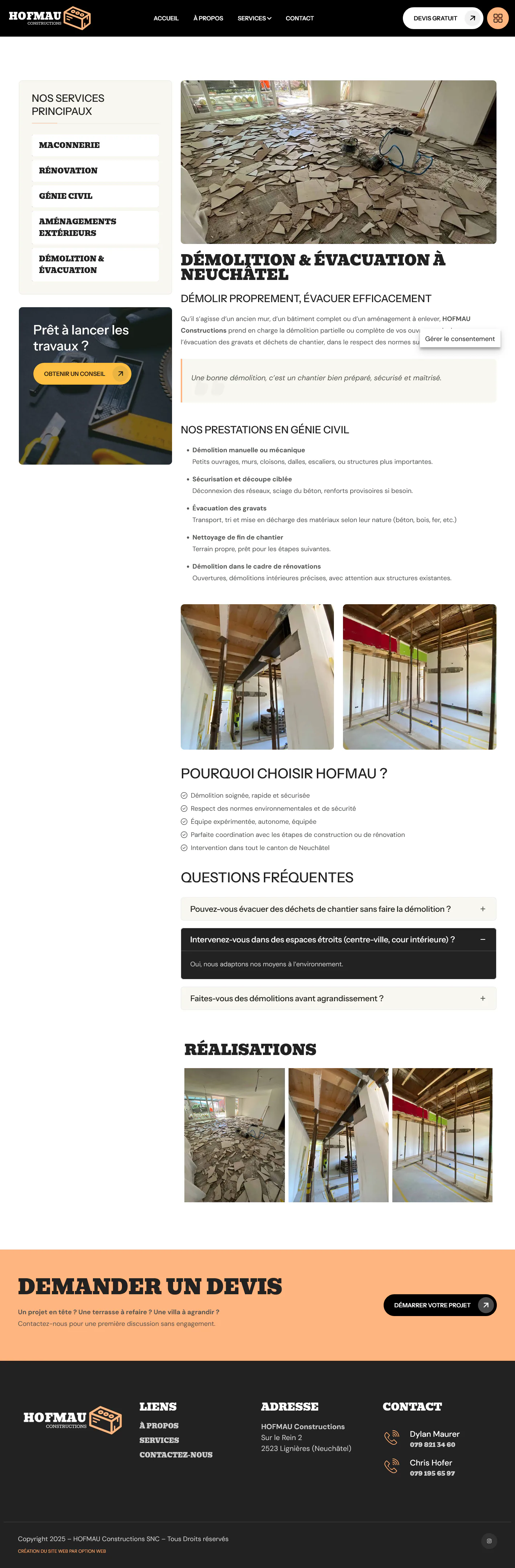 Capture du projet hofmau constructions