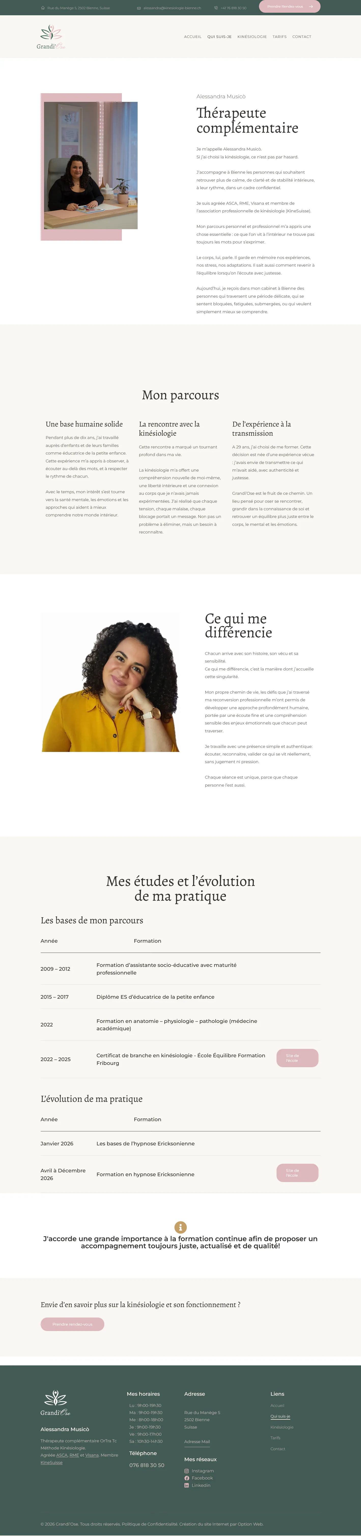 Capture du projet kinesiologie bienne